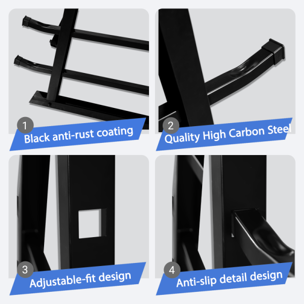 2000LBS X-Shaped Horizontal Storage Rack High Carbon Steel Anti-Rust Coating Plastic End Caps Ground Fix Holes