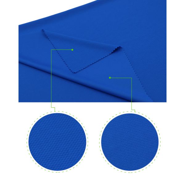 Blue Breathable Circular Knit Fabric , Moisture Absorption Honeycomb Mesh Fabric