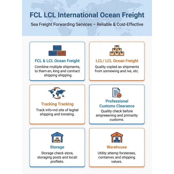 FCL LCL International Ocean Freight Shipping Services , Sea Freight Forwarding Services