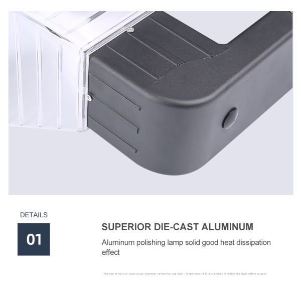 20W Square Deck to Dawn Solar Powered Wall Lights Upgraded Solar Fence Lamp 100lm