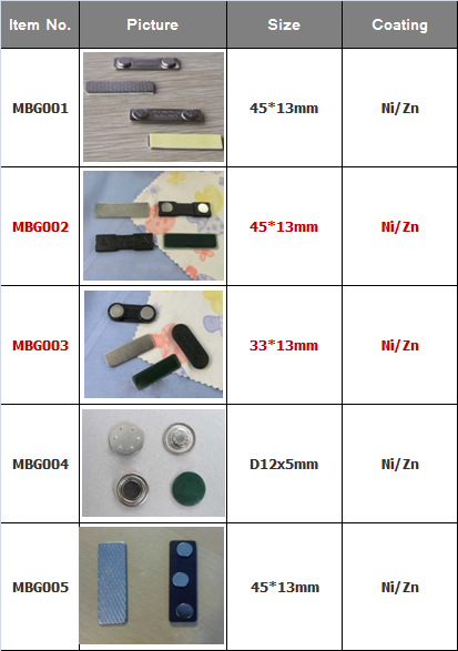 Metal Magnetic Name Badge Magnet 45x13mm Steel Plate with One Industrial Magnet Inside