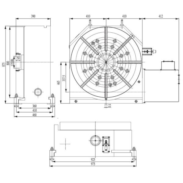 800mm Diameter Automatic Industrial 4th Axis CNC Rotary Table Precision