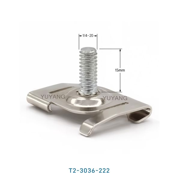 Nickel Plated T Bar Ceiling Clips For 1/4-20 Stud 1mm Thicknesses Long Lasting T2-222