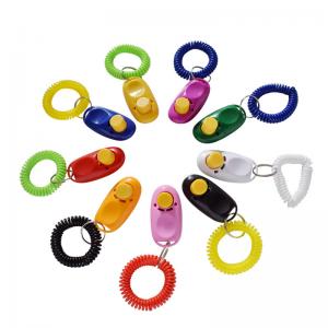 China Puppy Dog Pet Click Clicker Button Training Trainer Aid Wrist Strap on sale