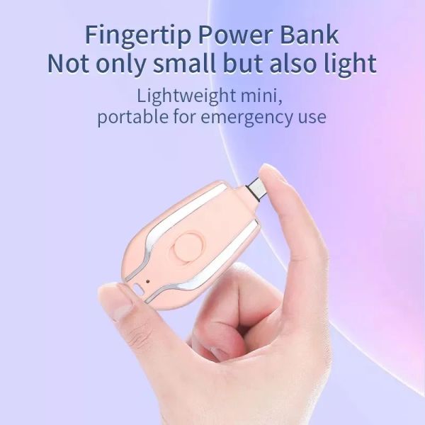 Mini Type C Keychain Portable Power Station Emergency Charger With LI Polymer Battery Power Bank