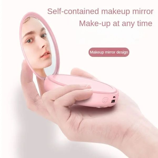 Mirror Wired Power Bank 10000mAh Mini Slim Portable Fast Charging Compact Mobile Charger