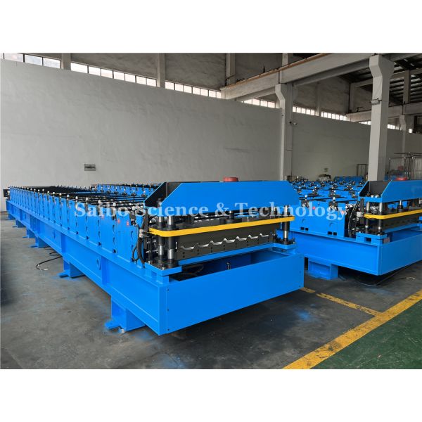 11KW Roofing Panel Roll Forming Machine With Chain Drive Include 6T Hydraulic Decoiler