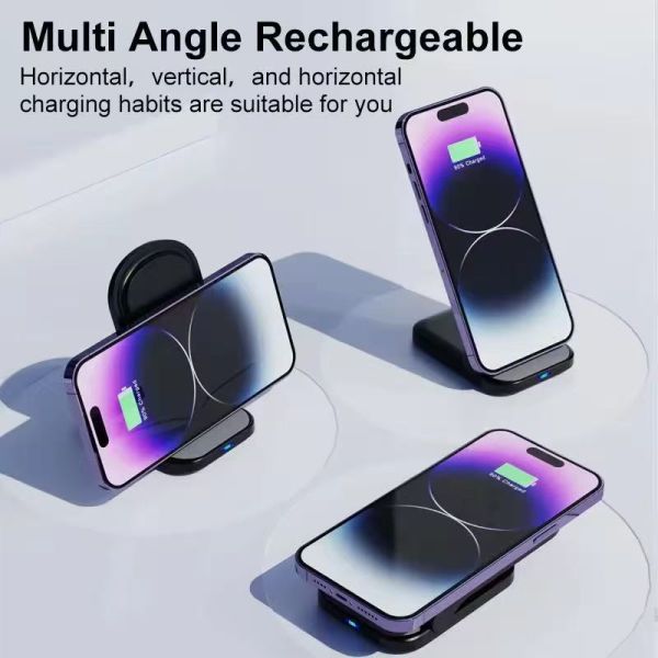 15W Fast Charging Wireless Phone Charger ABS Material Desktop Charger Heat Dissipation Folding Function Multi Function