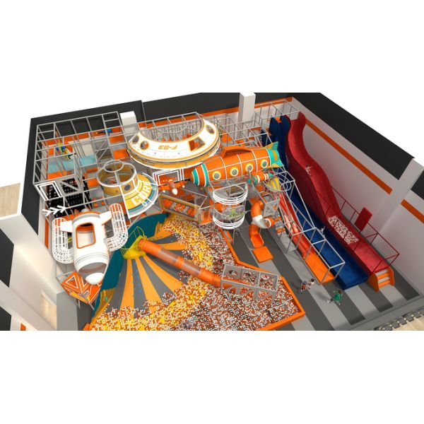 Customizable Indoor Play Structure for Kids with Slides and Ball Pits