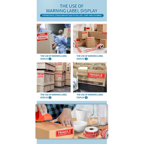 Custom Private Fragile Warning Sticker for Watch Shipping HANDLE Custom Printed