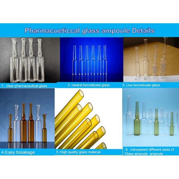 2ml 5ml 10ml Empty USP standard borosilicate Glass Ampoules Transparent and Amber Color for penicilin Injection Medicine