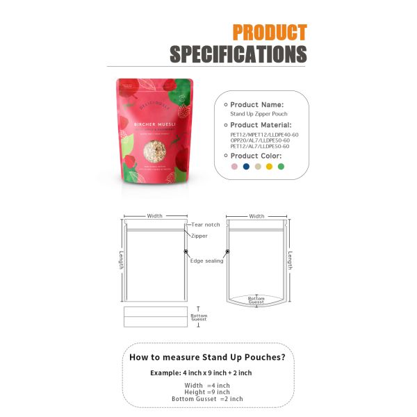Resealable Biodegradable Plastic Ziplockk Bags ROHS Matte Finished Dried Fruit Packaging
