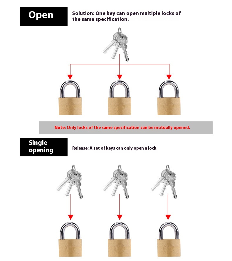 Modern Designed Earth Copper Lock Cross-Shaped Long Padlock for Dining Outdoor Student Desk School Dormitory Cabinet Living Room