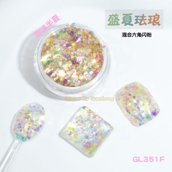 Colorful Rainbow High Temp Polyester Glitter Powder Mix Loose Paillette Stage Face Painting