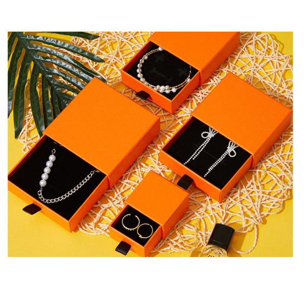 Cardboard Jewelry Drawer Storage Box Packaging Box Customized Logo With Velvet Insert