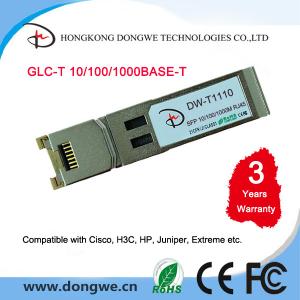 China cisco 100% compatible 1000BASE-T 100m copper RJ45 SFP transceiver GLC-T on sale