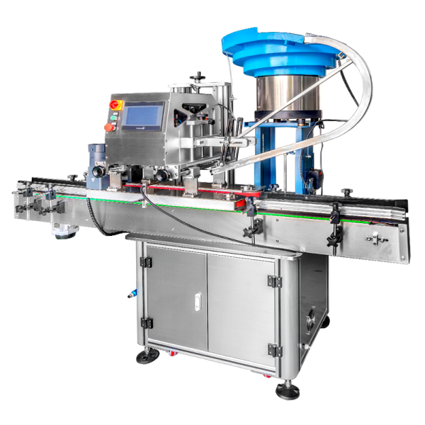 SUS304 PLC Four Head Auto Plastic Bottle Capping Machine For Glass Dropper Jar