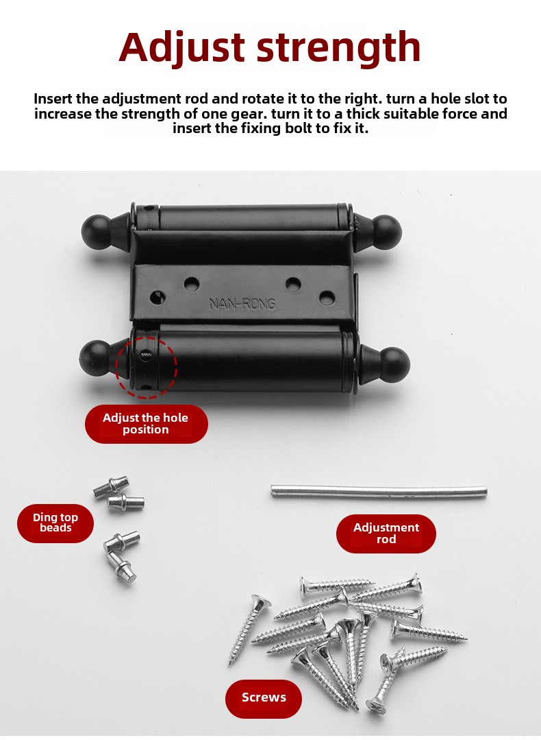 Modern Double-Open Automatic Closing Adjustable Stainless Steel Door Spring Hinge 110 Opening Angle Wall Mount