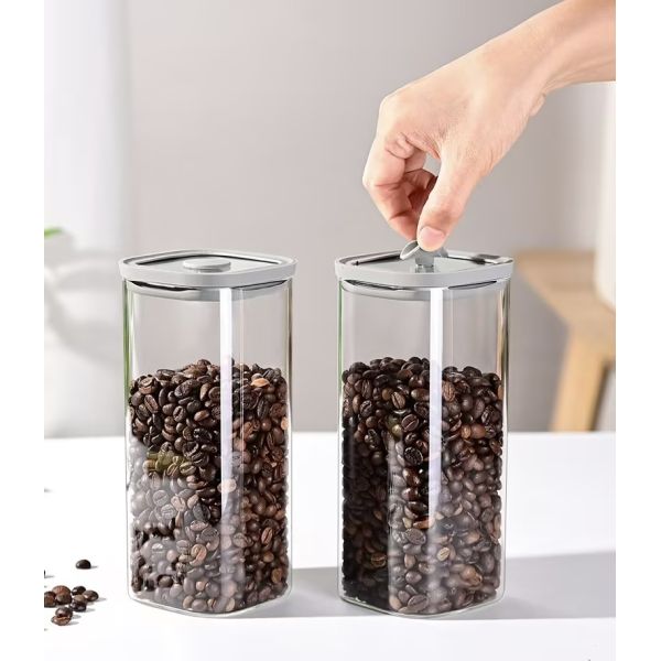 OEM Clear Borosilicate Glass Jar Airtight Food Storage Canister Refrigerator Organize