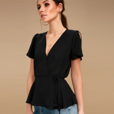 Women Spring Long Sleeve Red Blouse