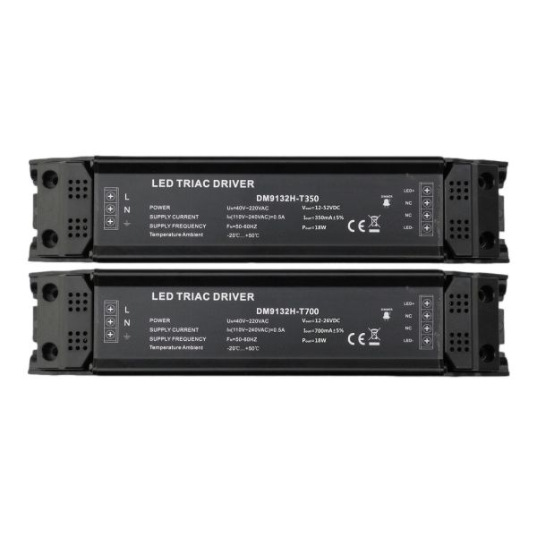 Customized Black Triac Dimming Driver , Max 18W AC110V - 240V Input