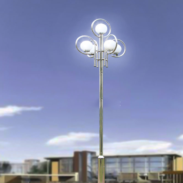 100w 150w 200W Outdoor Garden Pole Light Sphere Round 5 Lamp Caps