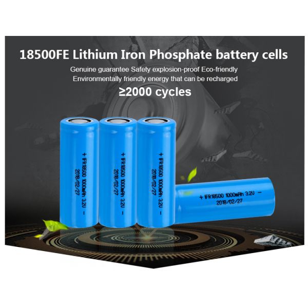 3.2V 1000Mah Rechargeable Li Ion Battery 1500mAh Cylindrical Lifepo4 Battery Cell IFR 18500FE