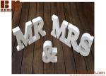 MR & MRS Shaped White Wooden Craft Wedding Souvenir Table Centerpieces