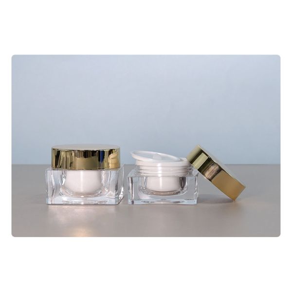 Cosmetic Acrylic Bottles 30g 50g Plastic Lotion Bottles Packaging With Special Stone Cover Cap