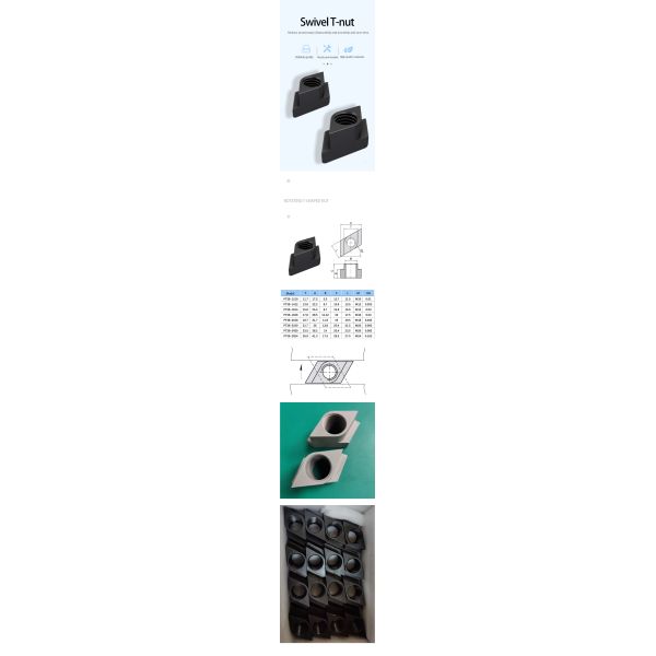 High Strength Steel T Slot Nut Rhombus Rotary For Modular Fixture Systems
