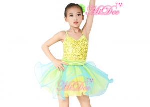 Buy cheap lyrical ballet dance costumes Sequin Tops Two Colors Layered Tulle Skirt product