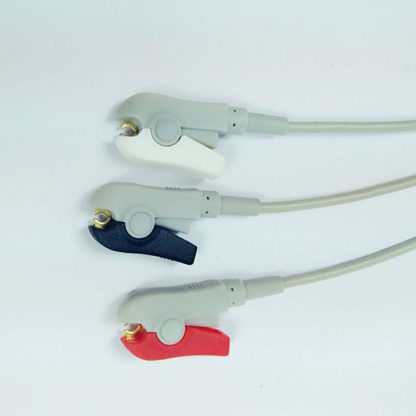 Biosys ECG Patient Cable 6 Pin One Piece 3 Leads Grabber AHA