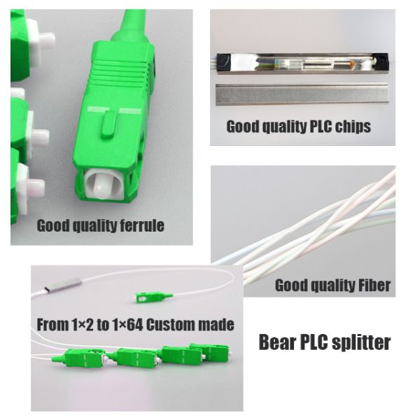 1X16 1X8 1X4 Single Mode Fiber Optic Splitter Optical PLC Splitter SC APC UPC Splitter