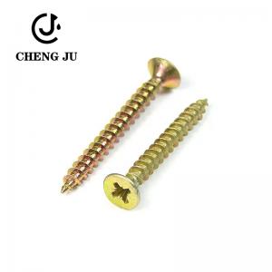Buy cheap Plated Yellow Zinc Carbon Steel Countersunk Chipboard Flooring Screws product
