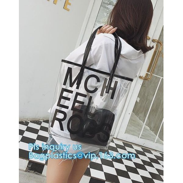 popular big handbags PVC printing women bag, Shoulder Bags Popular Women Beach Bags, shoulder designer luxury designer h