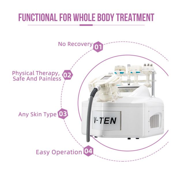5 in 1 Slimming System V9 Vela 3 +Cavitation + RF+Vacuum RF Roller+BIO RF Slimming Machine