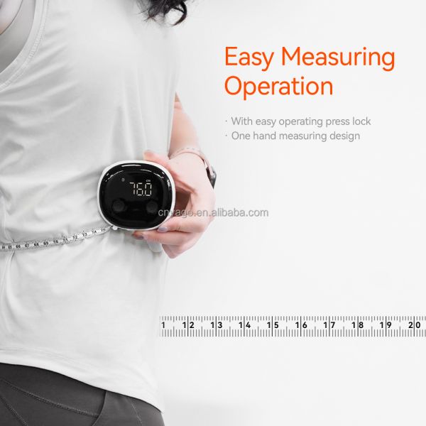 Smart Bluetooth Body Measuring Tape with ±0.2% Accuracy, Rechargeable Type-C & LED Display for Precise Measurements
