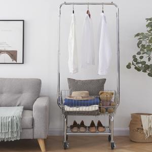 Buy cheap Silver Commercial Laundry Cart laundry hamper on wheels Antimicrobial product