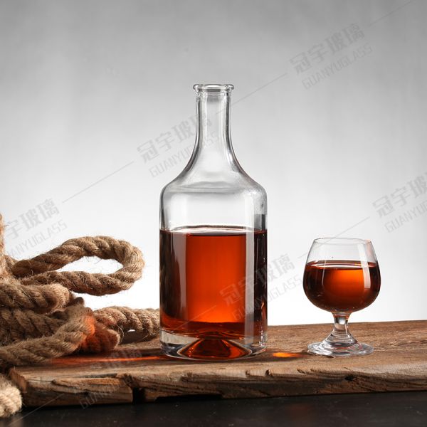 Customized Glass Wine Bottle 700ml 750ml Long Neck Clear Collar Material