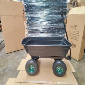 China 75L Garden Dumping Cart Black Garden Cart Tipper Garden Trolley Tipper on sale