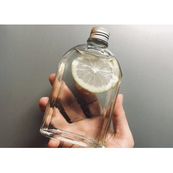 Flat Square Glass Juice Bottles 100ml 200ml 350ml Customized Logo