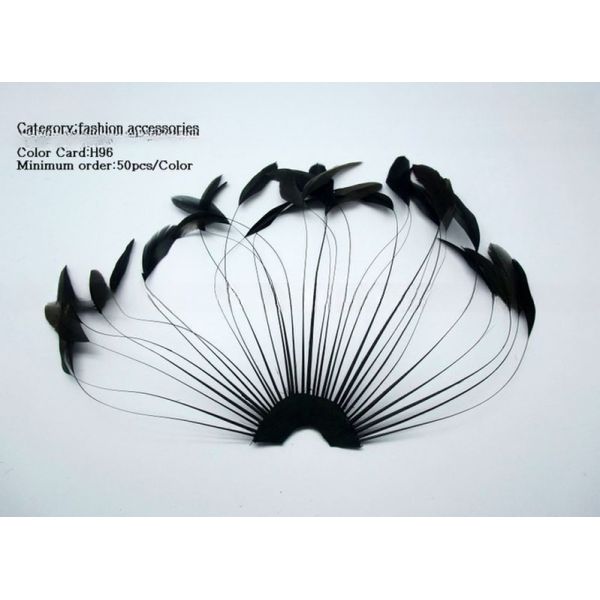 15x30cm Stripped Coque Feather Blower , Hand Held Feather Fans For Wedding