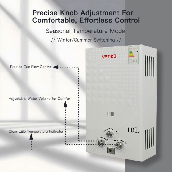 20KW 10L LPG Tankless Water Heater with Automatic Electrical Pulse Ignition for Shower