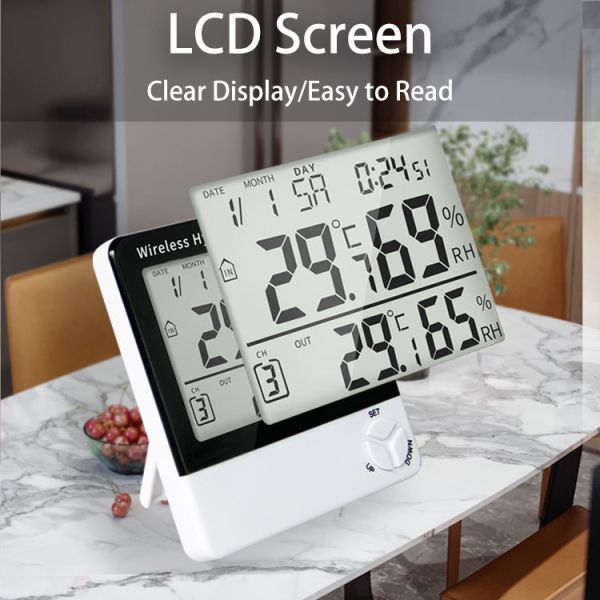 DTH-64 Wireless Digital Hygro-Thermometer Indoor Outdoor Humidity Meter Household Thermometer Temperature Gauge