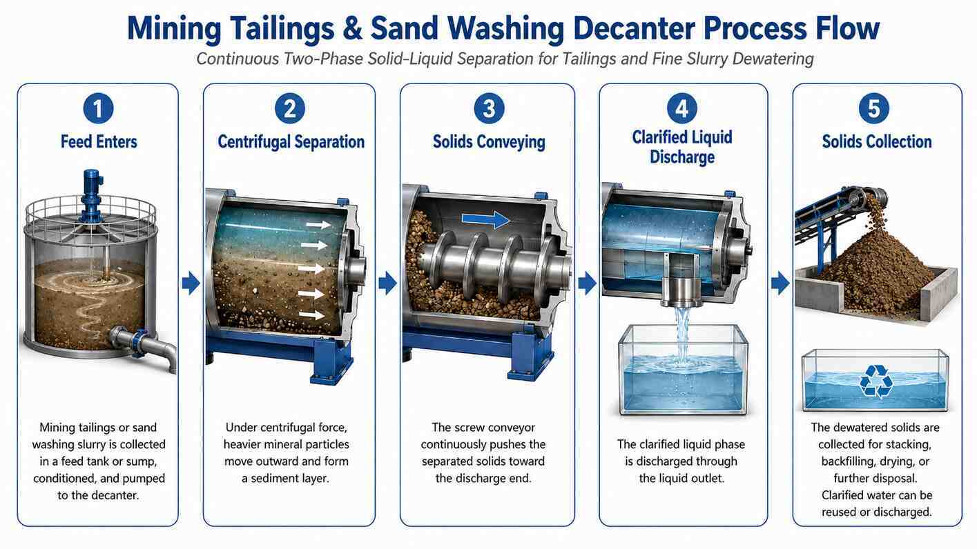 Two Phase Decanter Centrifuge for Mining Tailings