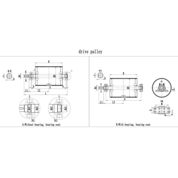 Conveyor Pulley Motorized Driving Pulley Drum With Rubber Lagging DIN, AFNOR, FEM, BS, JIS, SANS, CEMA