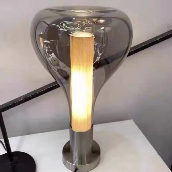 Classic Home Decor Bedroom Portable Table Lamp Amber Decor Glass Shade bedroom table lamps
