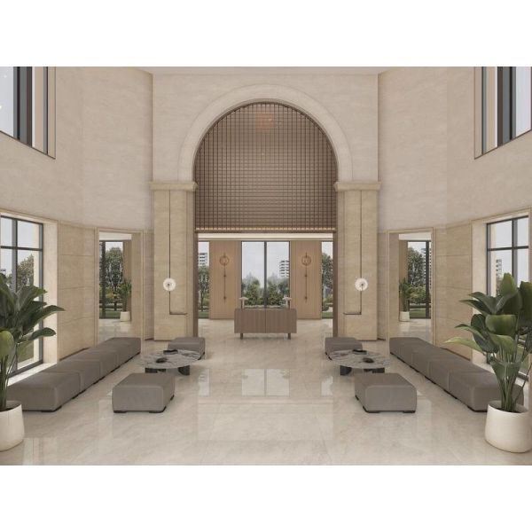 Beige Acid-Resistant Polished Glazed Porcelain Tile 1200x1200mm