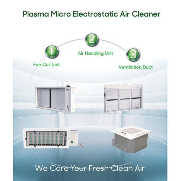 Plasma air cleaner micro electrostatic for Air handling units, AHU Plasma filter high voltage micro-electrostatic filter