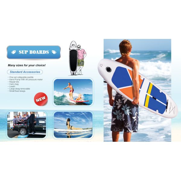 Funsor Inflatable Stand Up Paddle Board , Surfing Blow Up Paddle Board 22 PSI